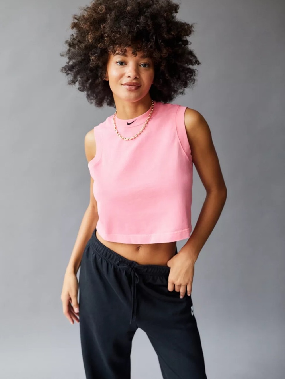 Nike NSW Wash Tank Top Womens Medium Crew Neck Summer Crop Top